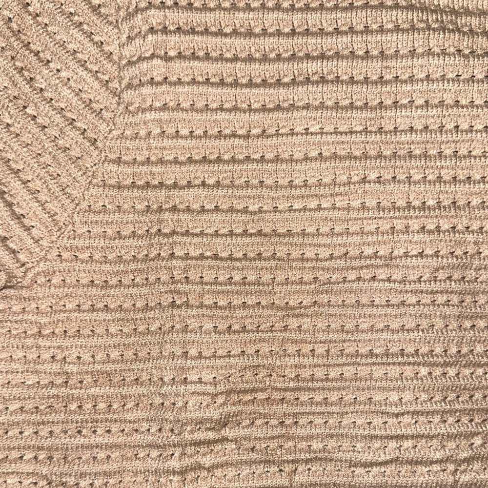 Tan/Beige Textured Button Cardigan - Picture 3 of 4